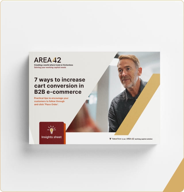 AREA42 7 ways to increase cart conversion in B2B e-commerce insights sheet downloadable publication